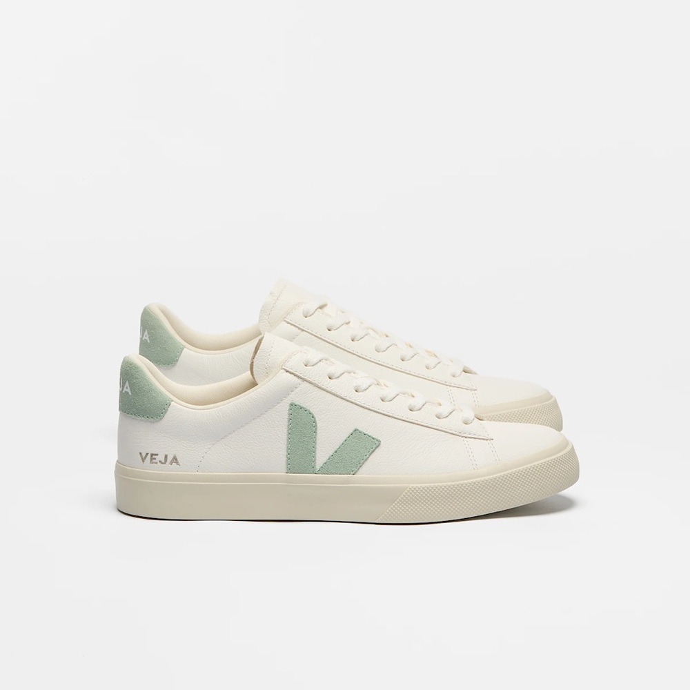 Veja Campo leather white matcha size 9